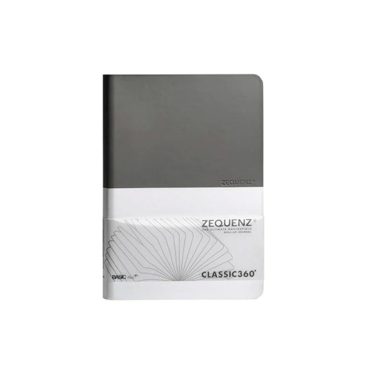 Zequenz Basic+ Notebook, Gray & White - A5, Ruled & Plain