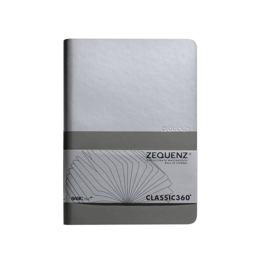 Zequenz Basic+ Notebook, Silver & Gray - A5, Ruled & Plain