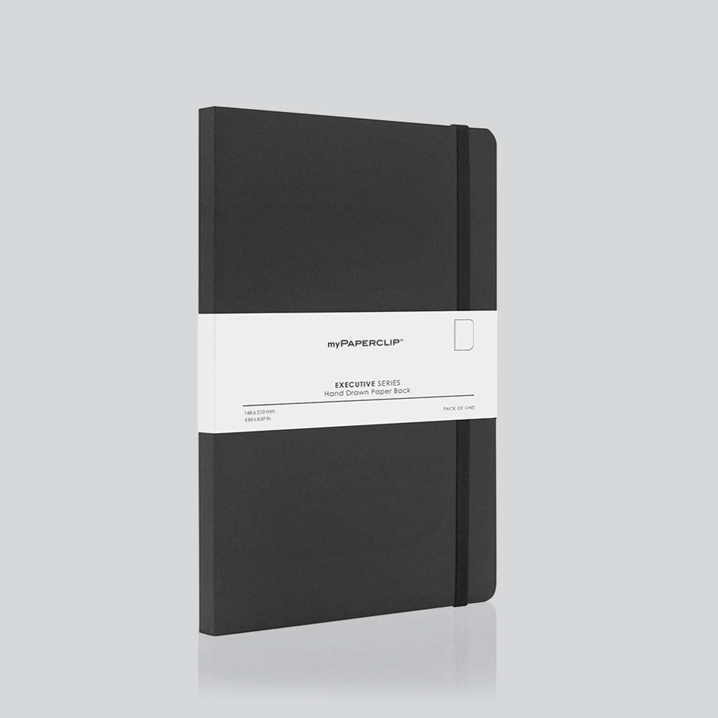 myPAPERCLIP Executive Series Soft Cover Notebook - Black - A5 - Plain