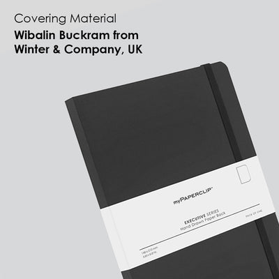 myPAPERCLIP Executive Series Soft Cover Notebook - Black - A5 - Plain