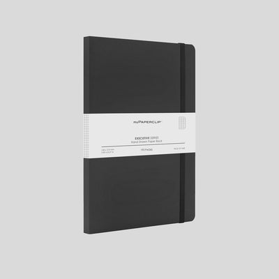 myPAPERCLIP Executive Series Soft Cover Notebook - Black - A5 - Squared