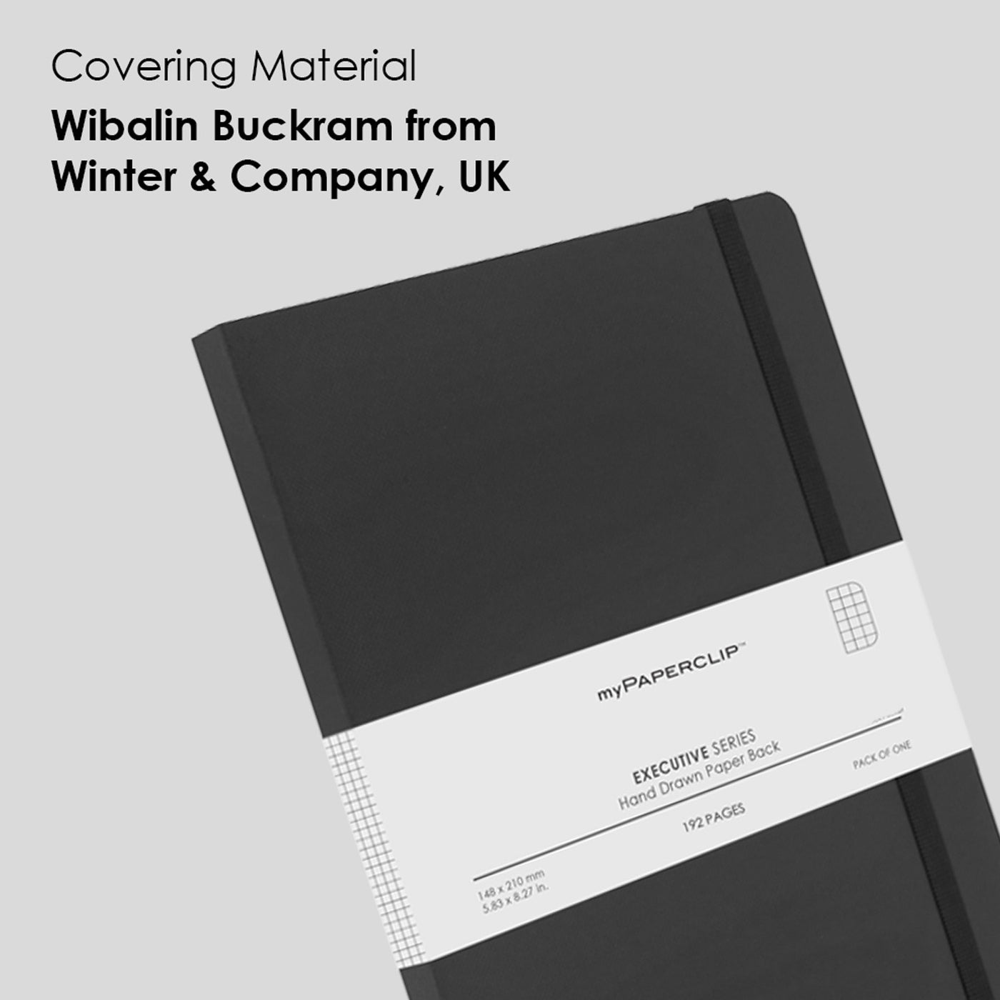 myPAPERCLIP Executive Series Soft Cover Notebook - Black - A5 - Squared