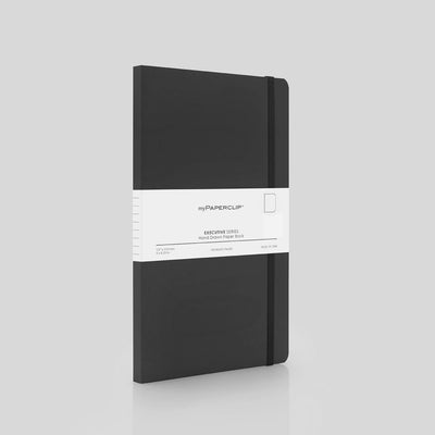 myPAPERCLIP Executive Series Soft Cover Notebook - Black - Medium - Plain