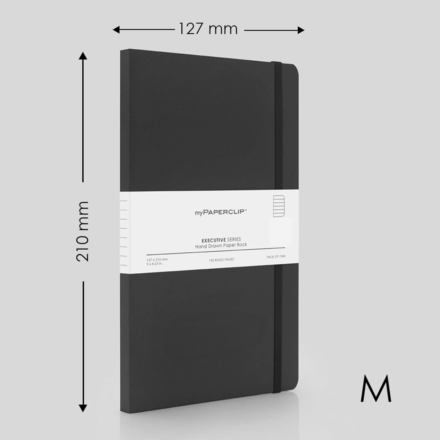 myPAPERCLIP Executive Series Soft Cover Notebook - Black - Medium - Ruled