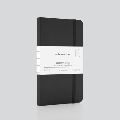 myPAPERCLIP Executive Series Soft Cover Notebook - Black - Small - Plain