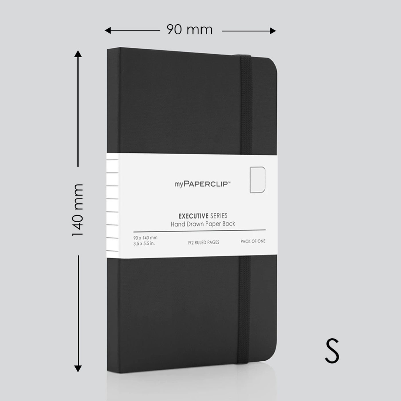 myPAPERCLIP Executive Series Soft Cover Notebook - Black - Small - Plain