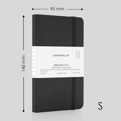 myPAPERCLIP Executive Series Soft Cover Notebook - Black - Small - Ruled