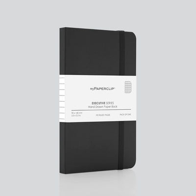 myPAPERCLIP Executive Series Soft Cover Notebook - Black - Small - Squared