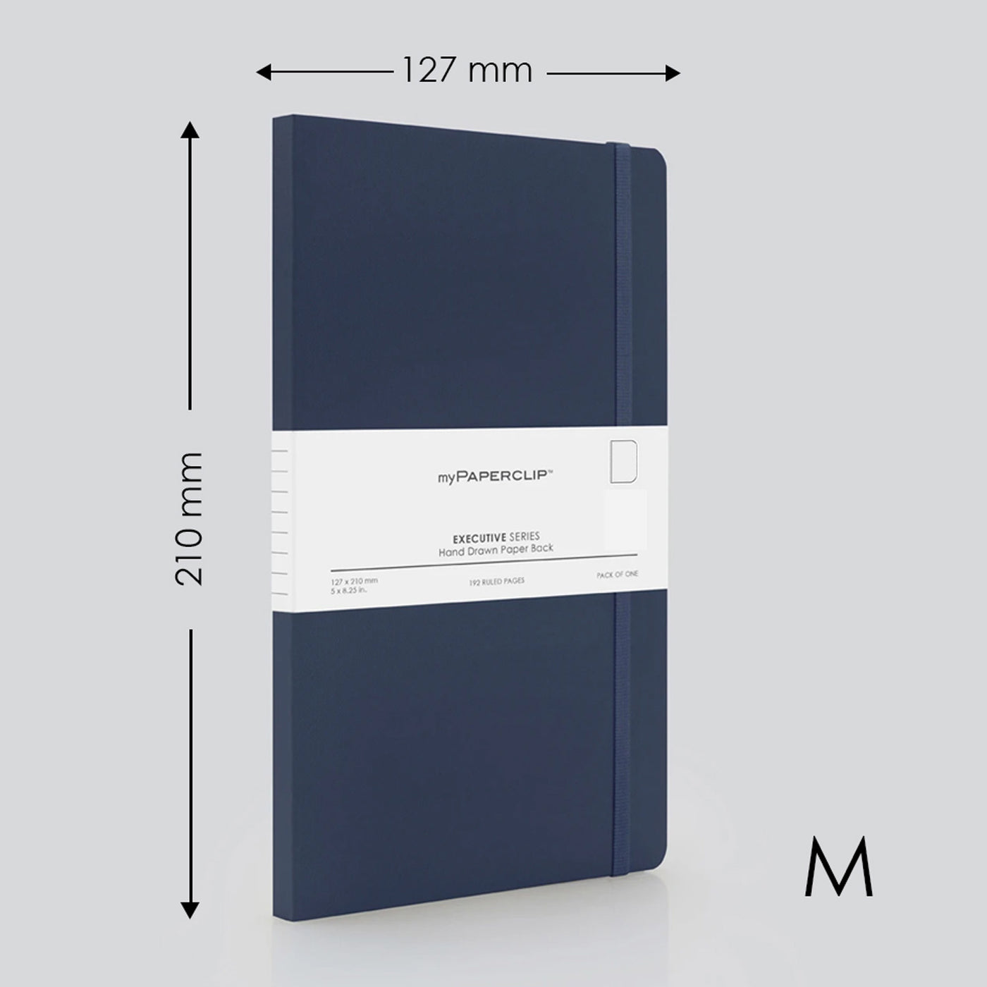 myPAPERCLIP Executive Series Soft Cover Notebook - Blue - Medium - Plain