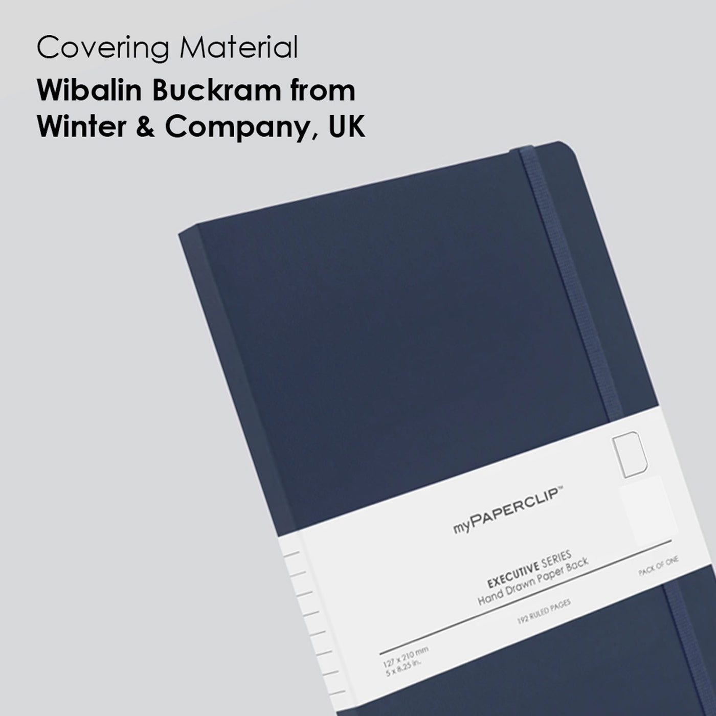 myPAPERCLIP Executive Series Soft Cover Notebook - Blue - Medium - Plain