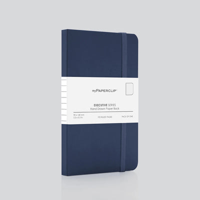 myPAPERCLIP Executive Series Soft Cover Notebook - Blue - Small - Plain