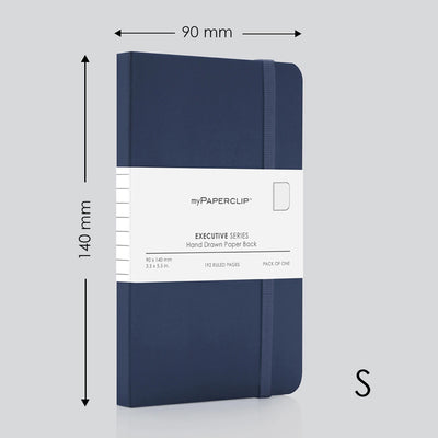 myPAPERCLIP Executive Series Soft Cover Notebook - Blue - Small - Plain