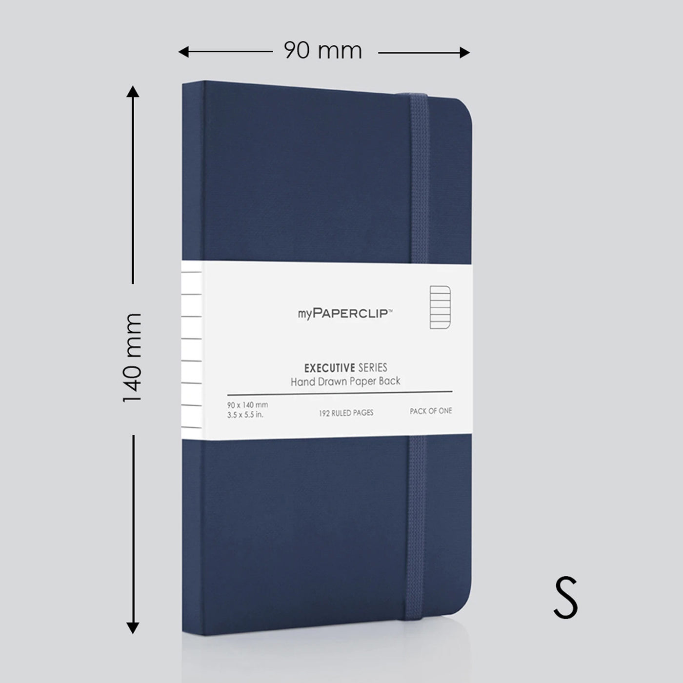 myPAPERCLIP Executive Series Soft Cover Notebook - Blue - Small - Ruled