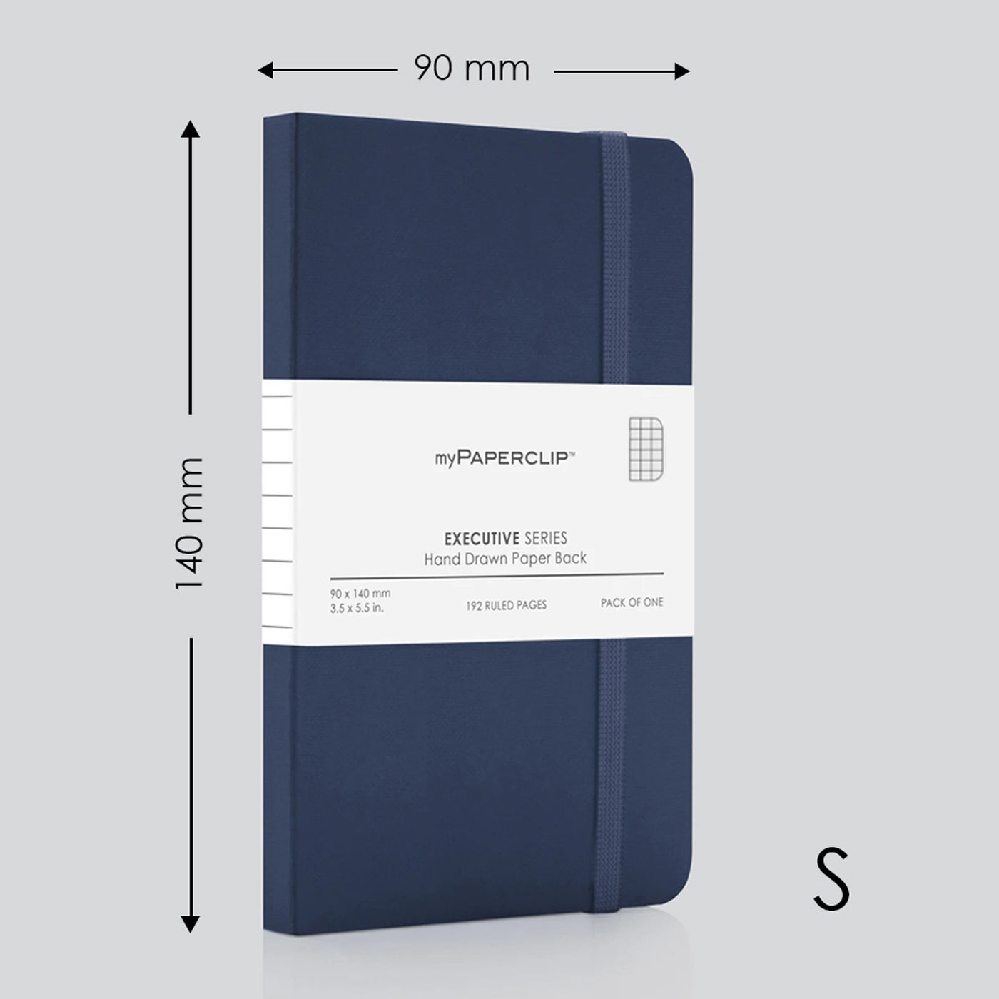 myPAPERCLIP Executive Series Soft Cover Notebook - Blue - Small - Squared