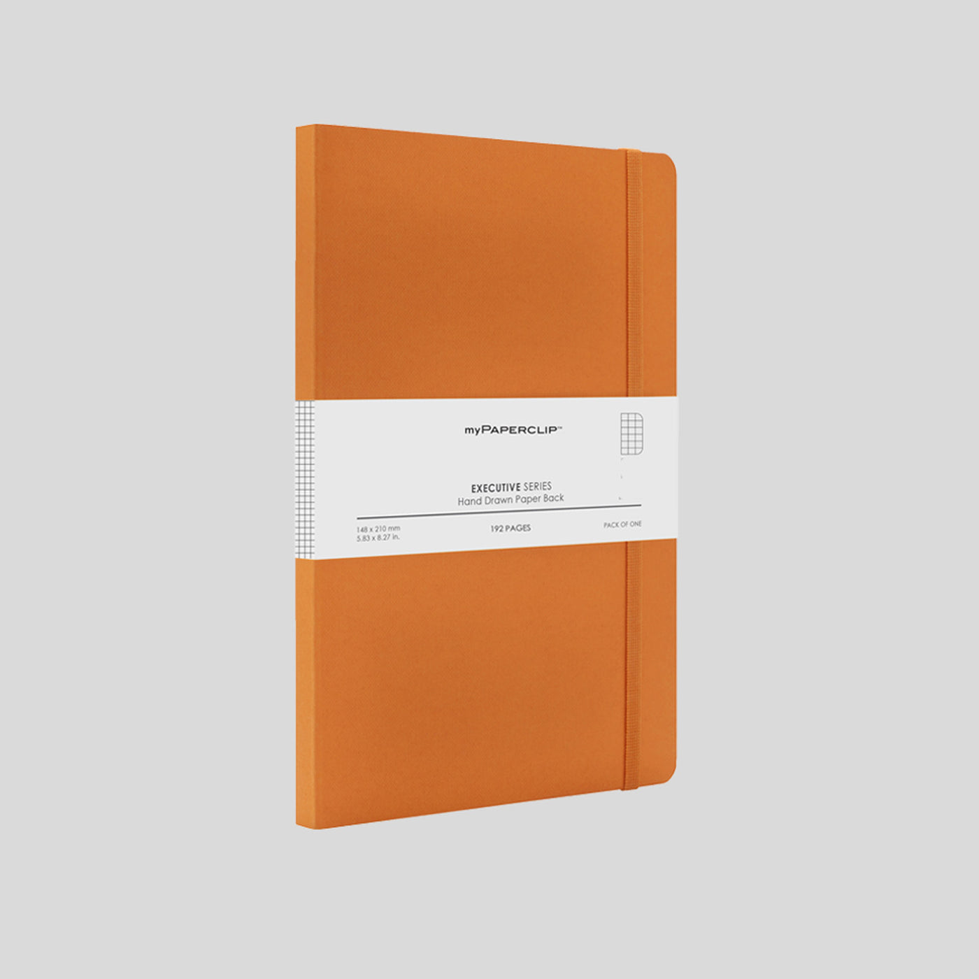 myPAPERCLIP Executive Series Soft Cover Notebook - Orange - A5 - Squared