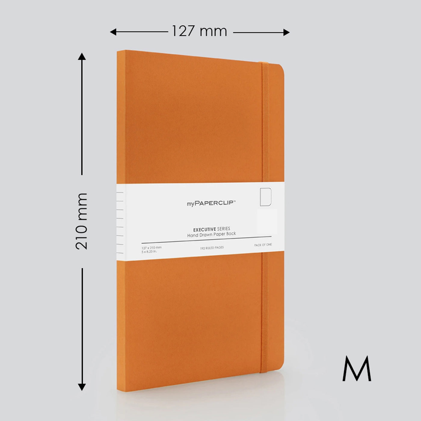 myPAPERCLIP Executive Series Soft Cover Notebook - Orange - Medium - Plain