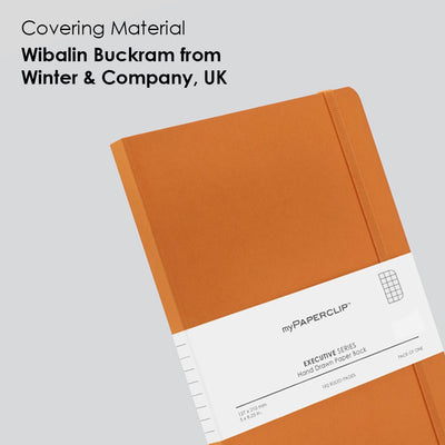 myPAPERCLIP Executive Series Soft Cover Notebook - Orange - Medium - Squared