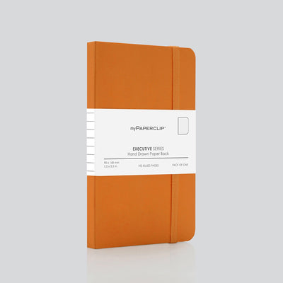 myPAPERCLIP Executive Series Soft Cover Notebook - Orange - Small - Plain