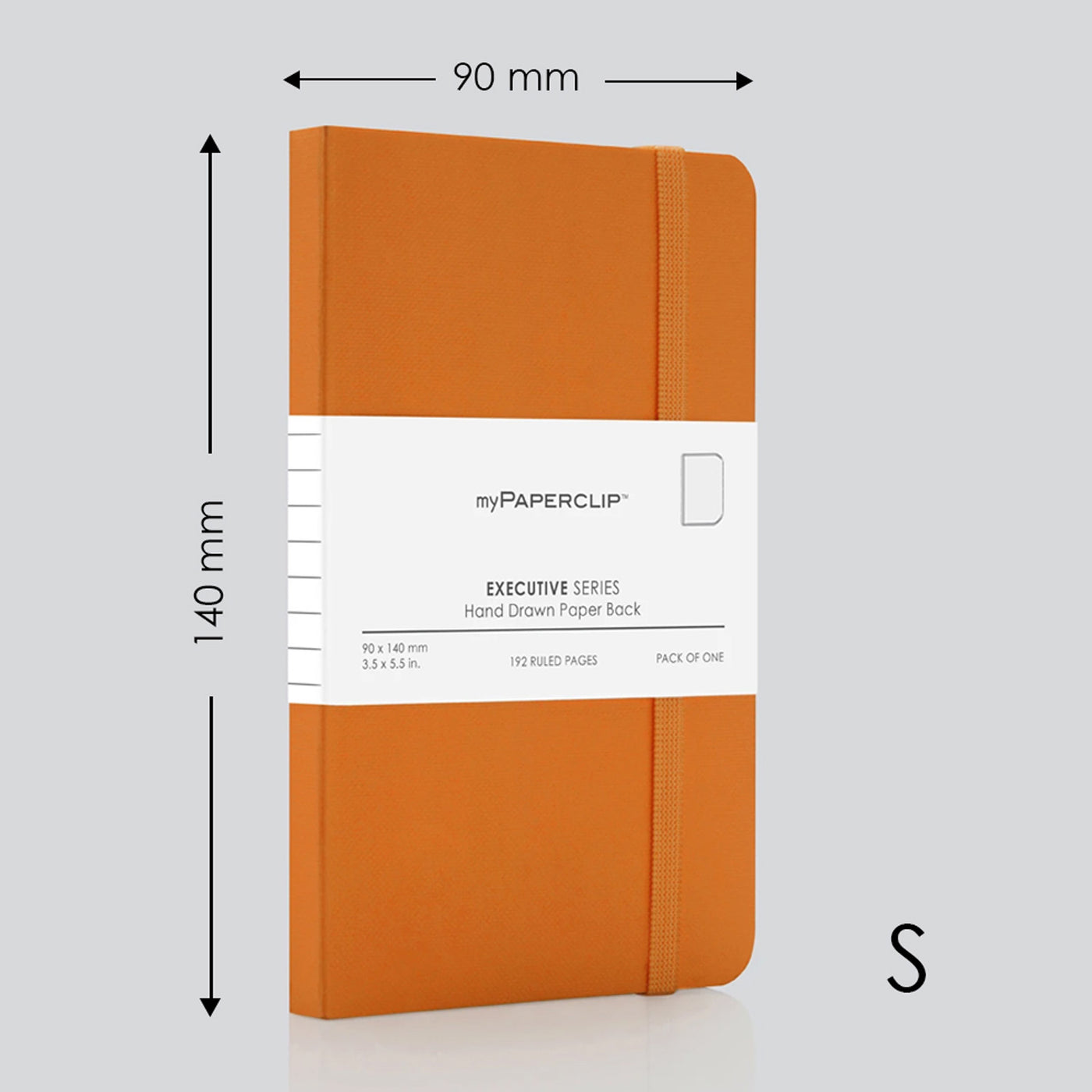 myPAPERCLIP Executive Series Soft Cover Notebook - Orange - Small - Plain