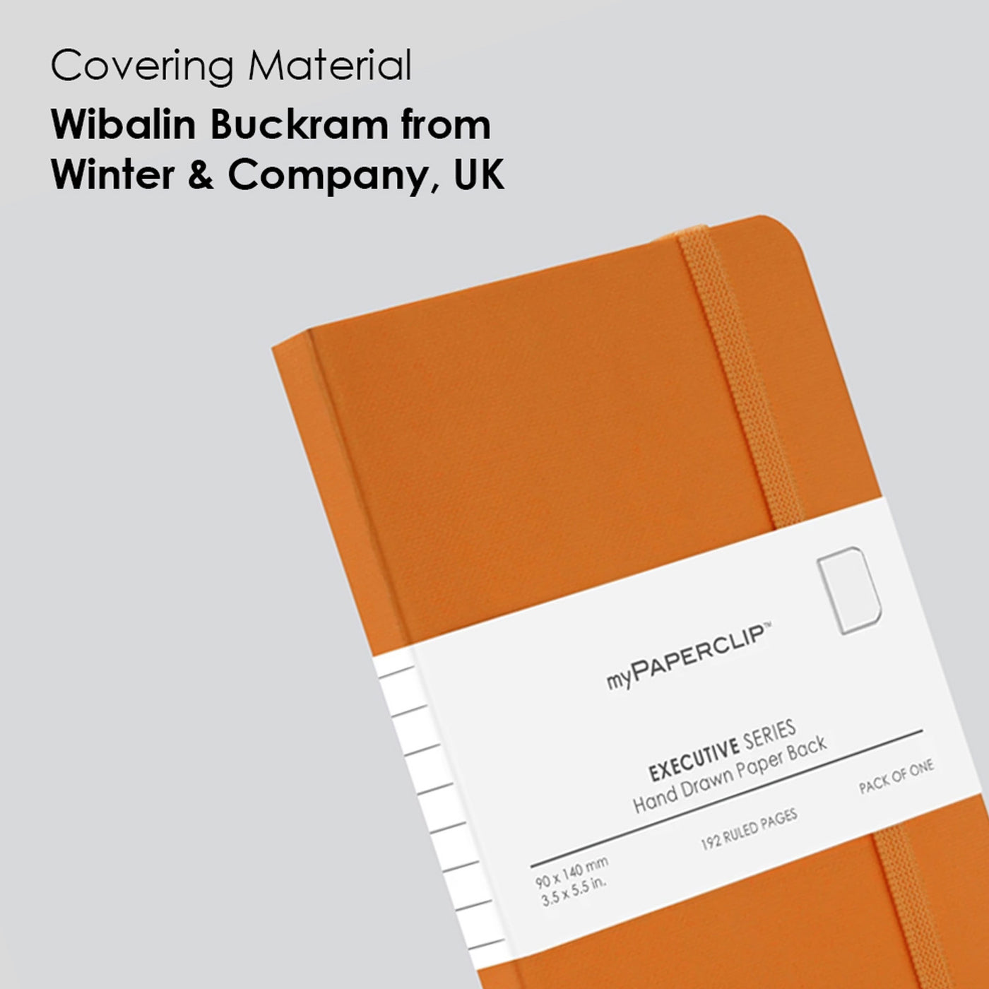 myPAPERCLIP Executive Series Soft Cover Notebook - Orange - Small - Plain