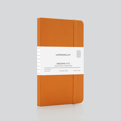 myPAPERCLIP Executive Series Soft Cover Notebook - Orange - Small - Squared