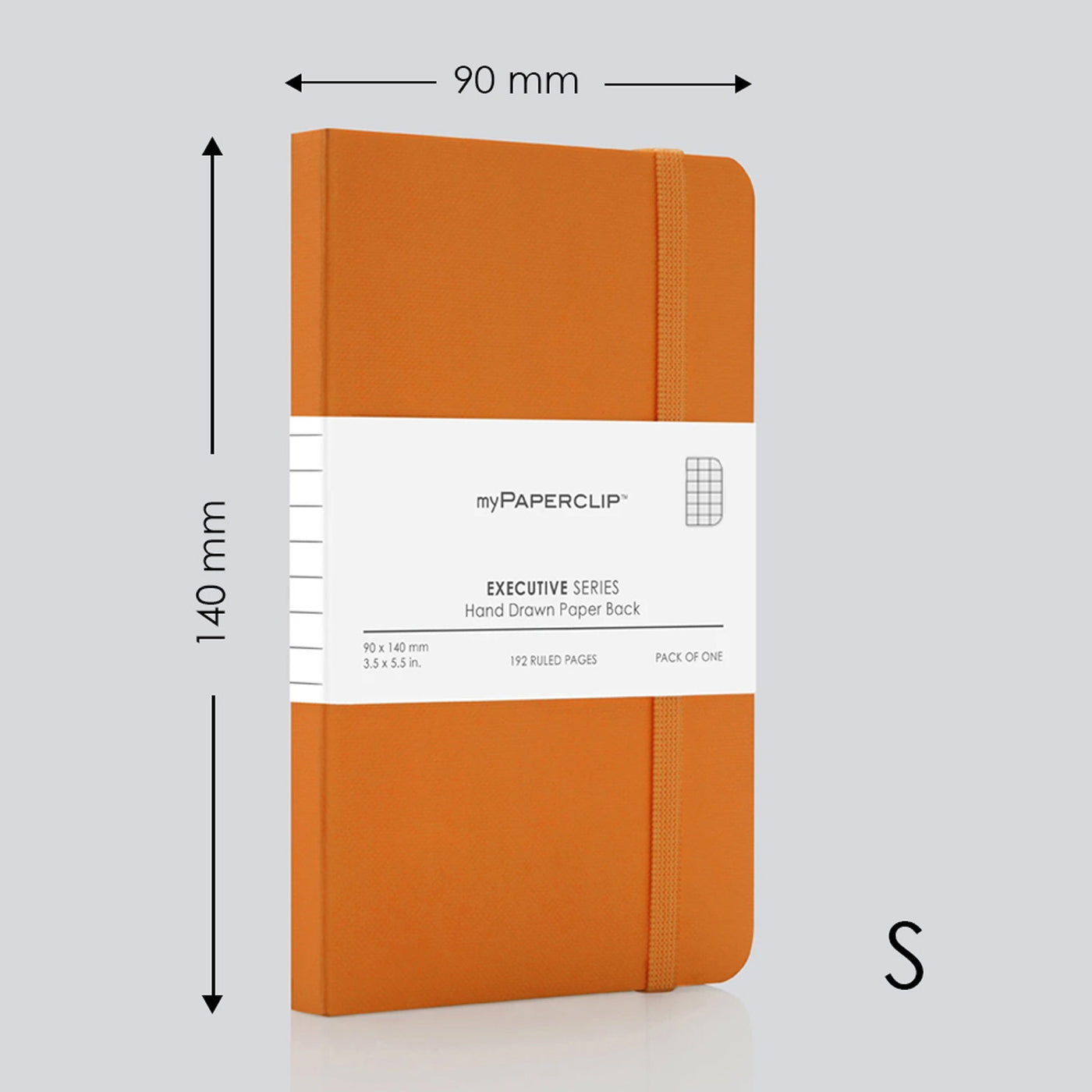 myPAPERCLIP Executive Series Soft Cover Notebook - Orange - Small - Squared