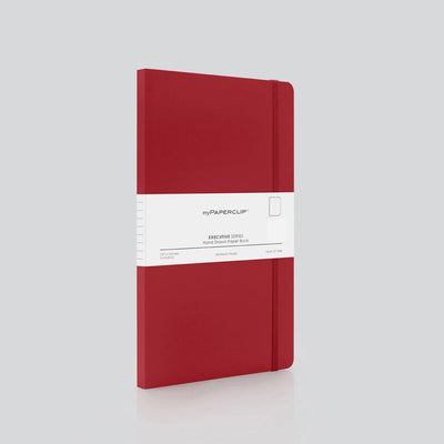 myPAPERCLIP Executive Series Soft Cover Notebook - Red - Medium - Plain