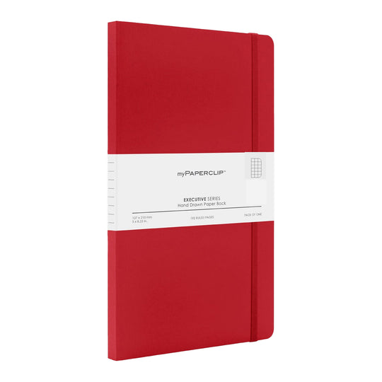 myPAPERCLIP Executive Series Soft Cover Notebook - Red - Medium - Squared