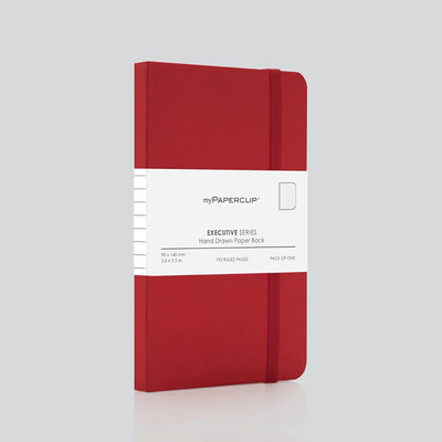 myPAPERCLIP Executive Series Soft Cover Notebook - Red - Small - Plain