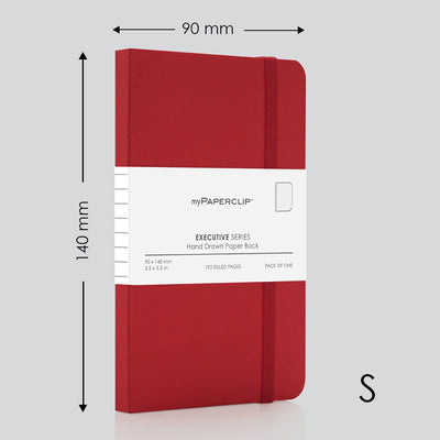 myPAPERCLIP Executive Series Soft Cover Notebook - Red - Small - Plain