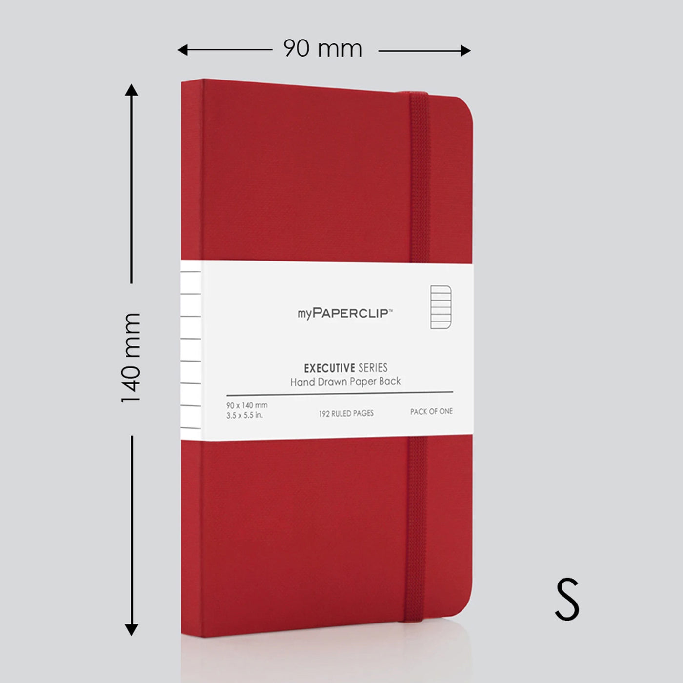 myPAPERCLIP Executive Series Soft Cover Notebook - Red - Small - Ruled