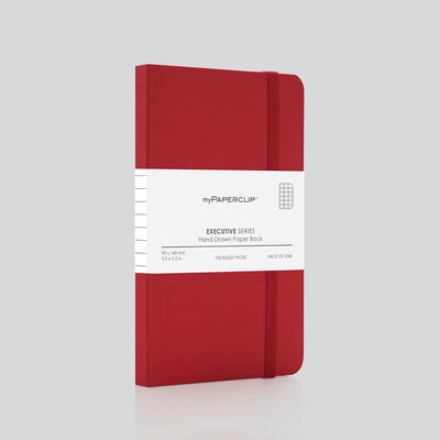 myPAPERCLIP Executive Series Soft Cover Notebook - Red - Small - Squared