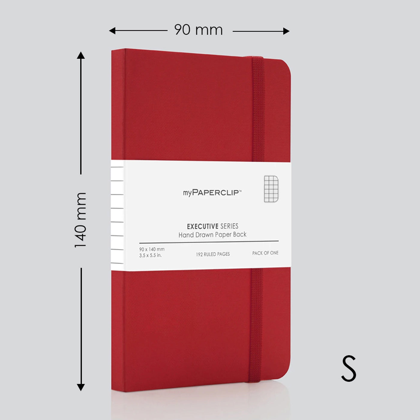 myPAPERCLIP Executive Series Soft Cover Notebook - Red - Small - Squared