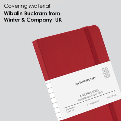 myPAPERCLIP Executive Series Soft Cover Notebook - Red - Small - Squared