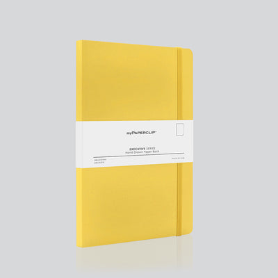 myPAPERCLIP Executive Series Soft Cover Notebook - Yellow - A5 - Plain