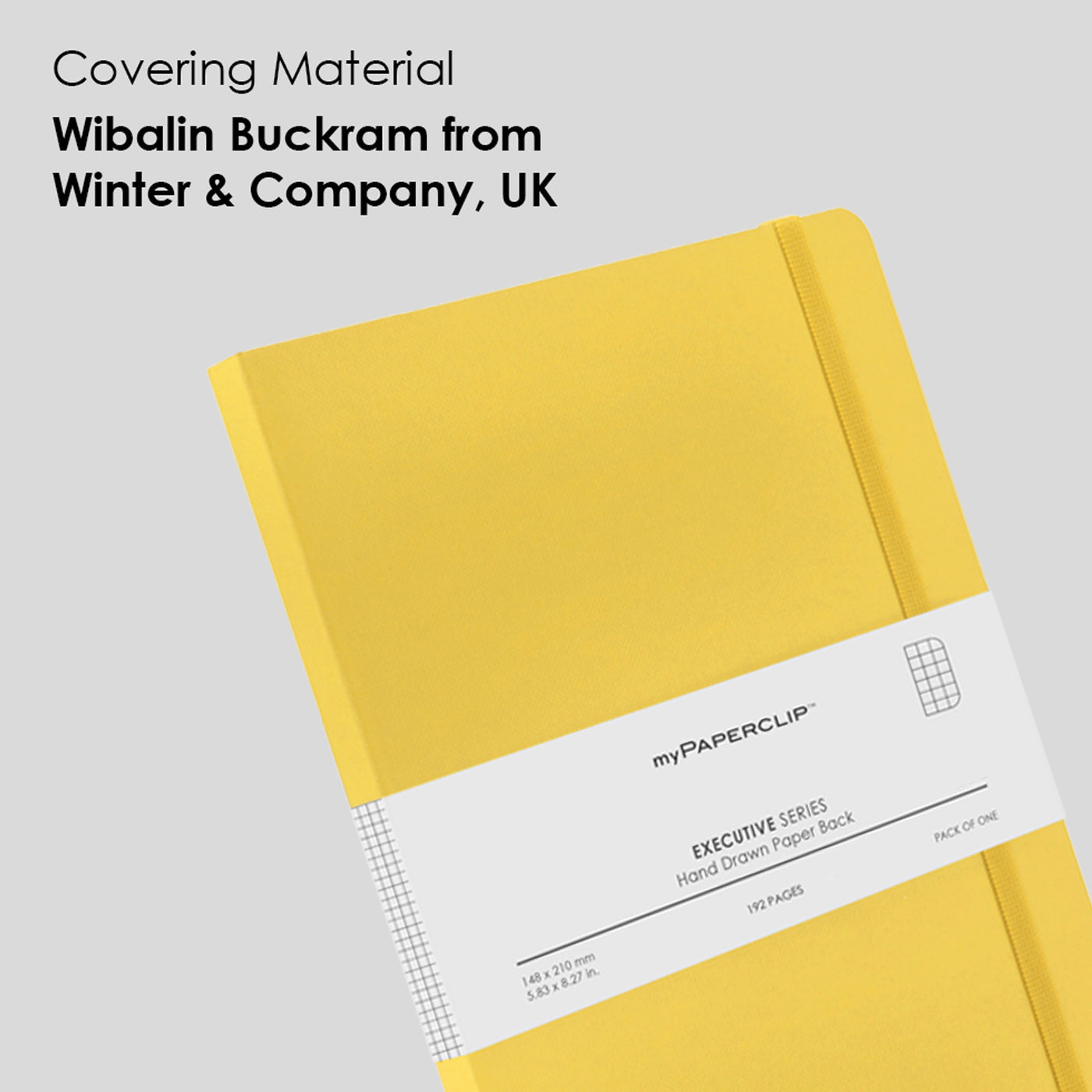 myPAPERCLIP Executive Series Soft Cover Notebook - Yellow - A5 - Squared