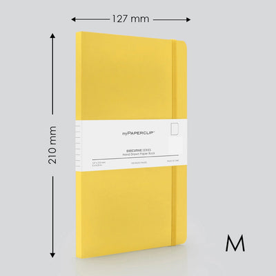 myPAPERCLIP Executive Series Soft Cover Notebook - Yellow - Medium - Plain