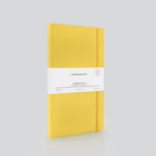 myPAPERCLIP Executive Series Soft Cover Notebook - Yellow - Medium - Ruled