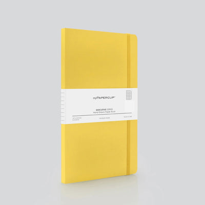 myPAPERCLIP Executive Series Soft Cover Notebook - Yellow - Medium - Squared