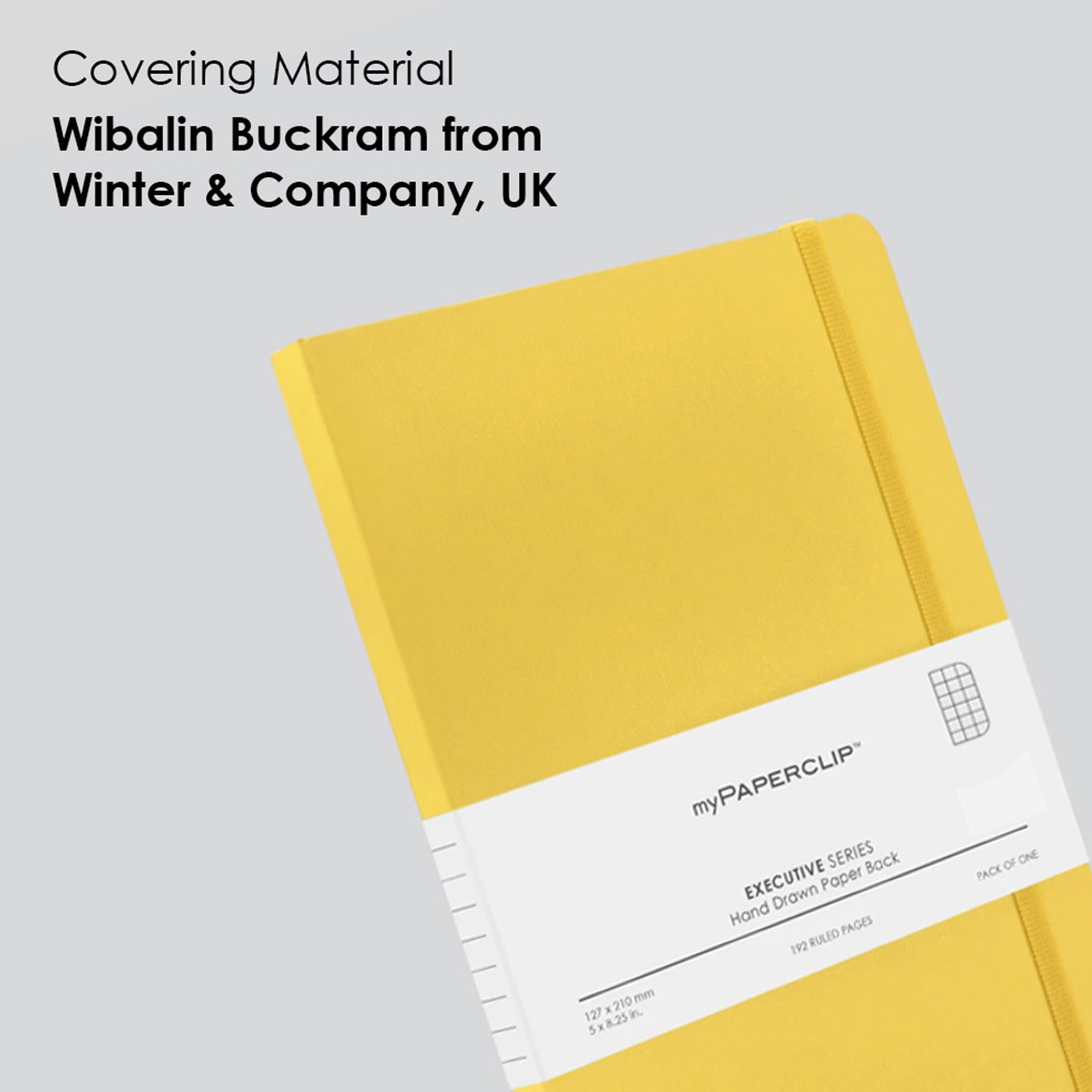 myPAPERCLIP Executive Series Soft Cover Notebook - Yellow - Medium - Squared