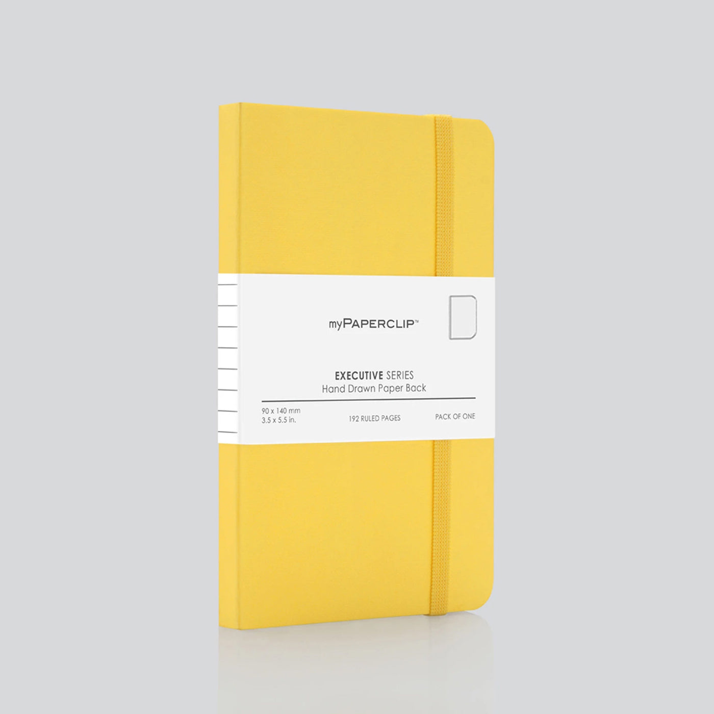 myPAPERCLIP Executive Series Soft Cover Notebook - Yellow - Small - Plain