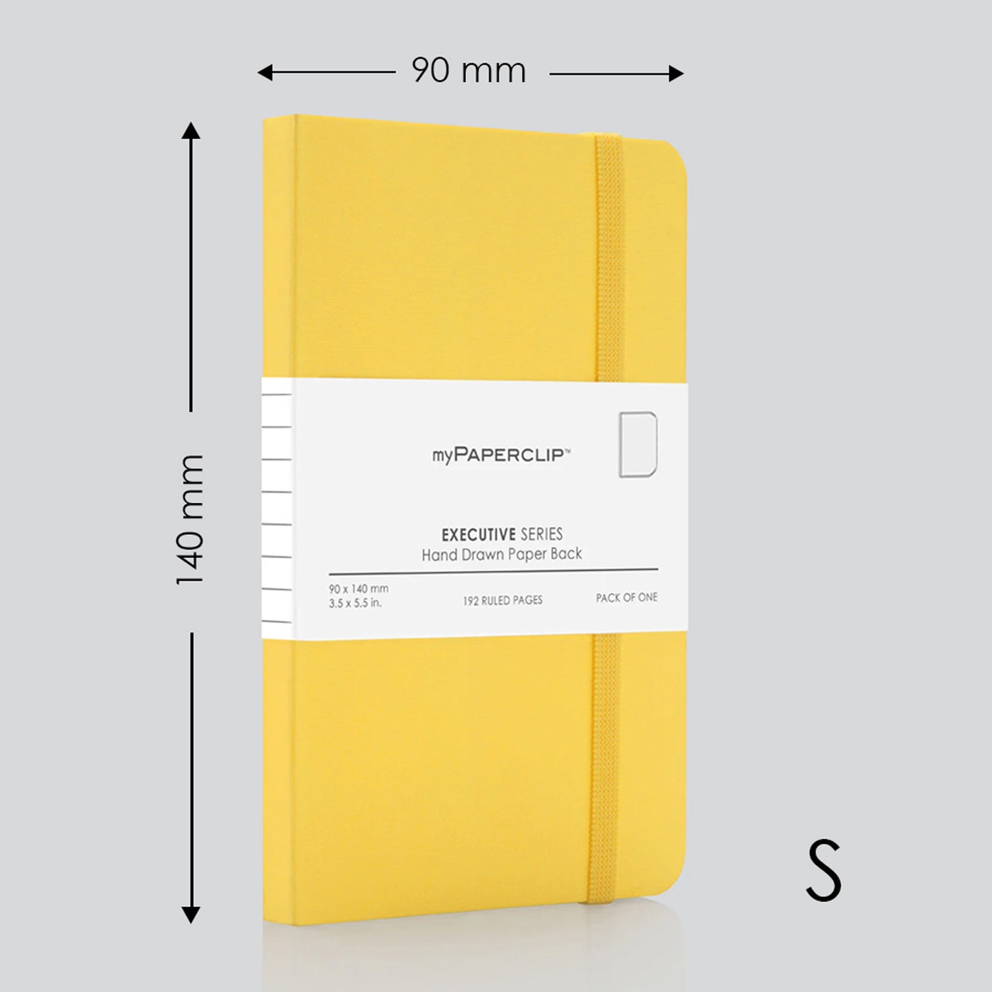 myPAPERCLIP Executive Series Soft Cover Notebook - Yellow - Small - Plain