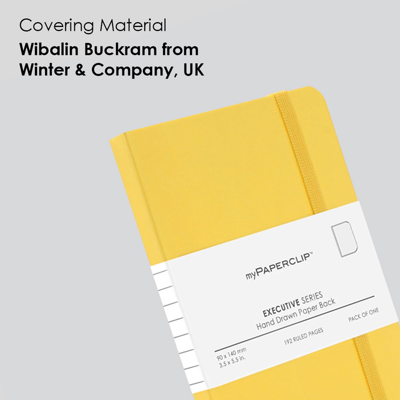 myPAPERCLIP Executive Series Soft Cover Notebook - Yellow - Small - Plain