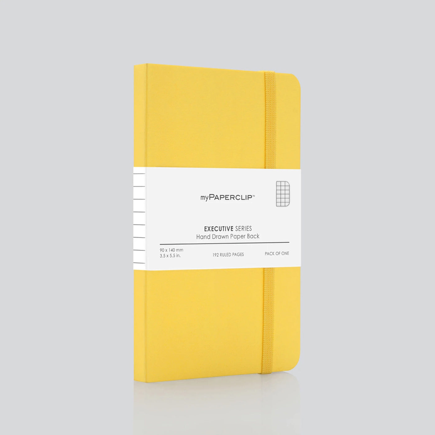 myPAPERCLIP Executive Series Soft Cover Notebook - Yellow - Small - Squared