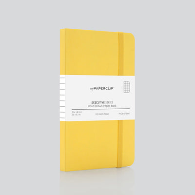 myPAPERCLIP Executive Series Soft Cover Notebook - Yellow - Small - Squared