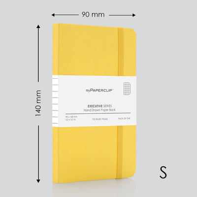 myPAPERCLIP Executive Series Soft Cover Notebook - Yellow - Small - Squared