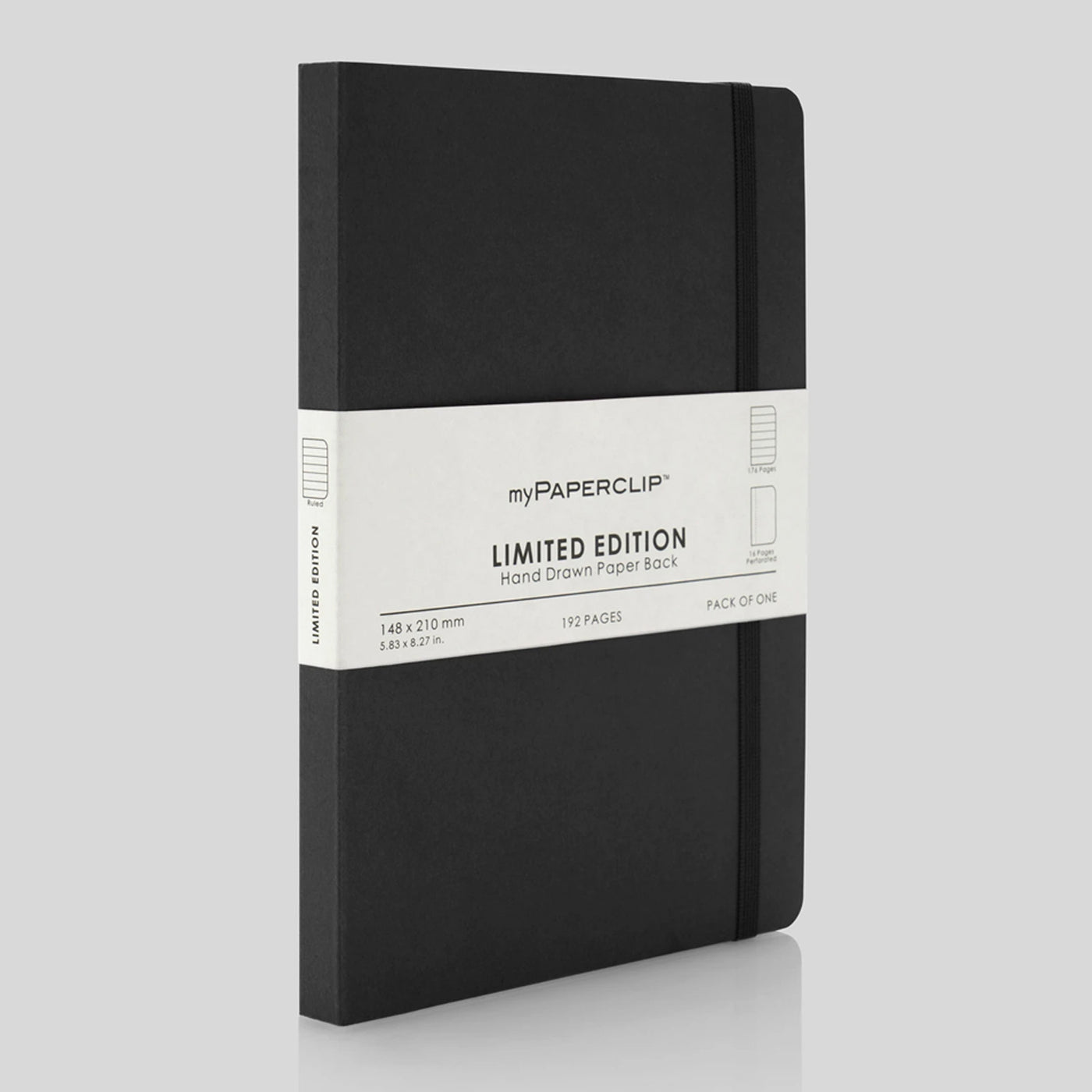 myPAPERCLIP Limited Edition Soft Cover Notebook - Black - A5 - Ruled 1