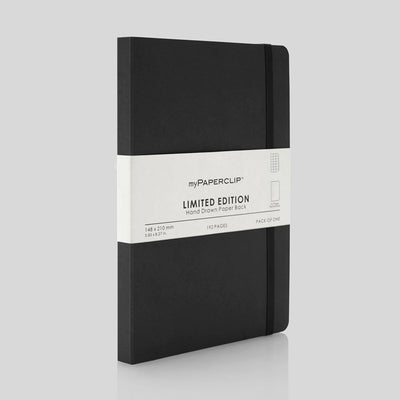 myPAPERCLIP Limited Edition Soft Cover Notebook - Black - A5 - Squared 1
