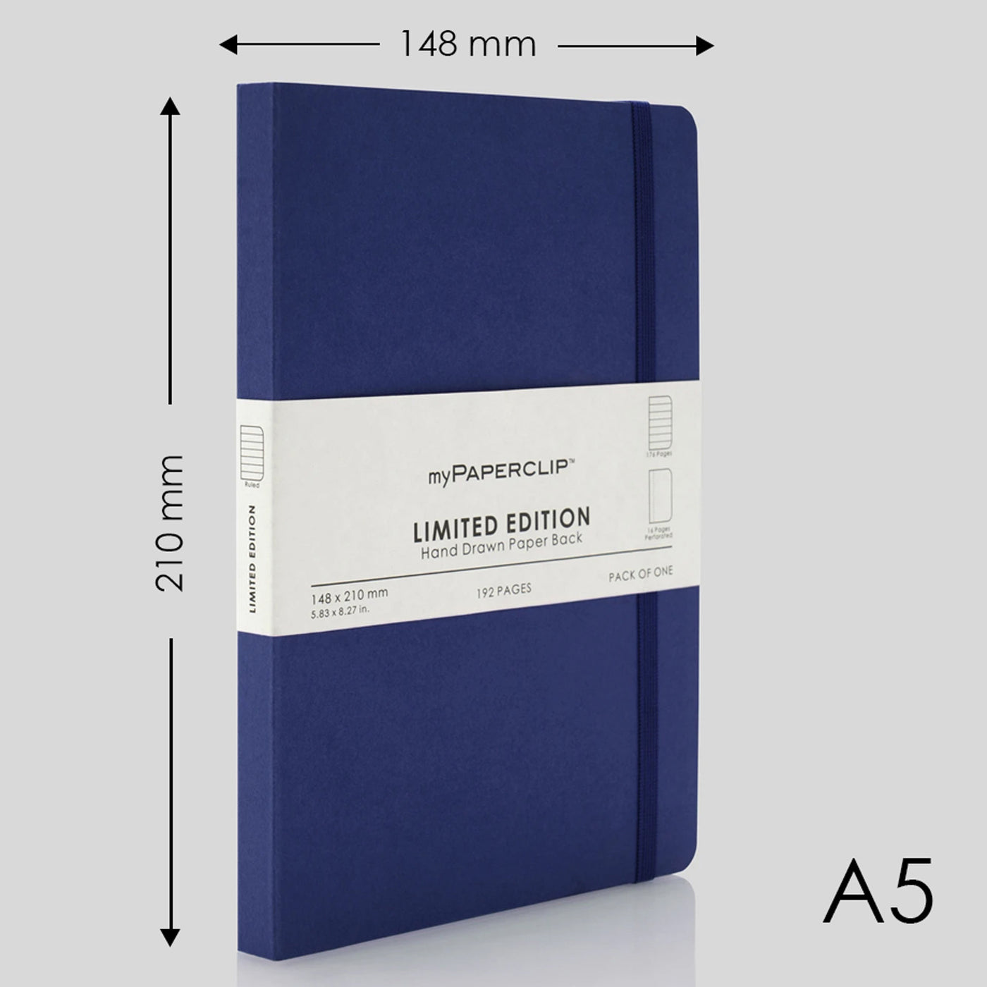 myPAPERCLIP Limited Edition Soft Cover Notebook - Blueberry - A5 - Ruled 2