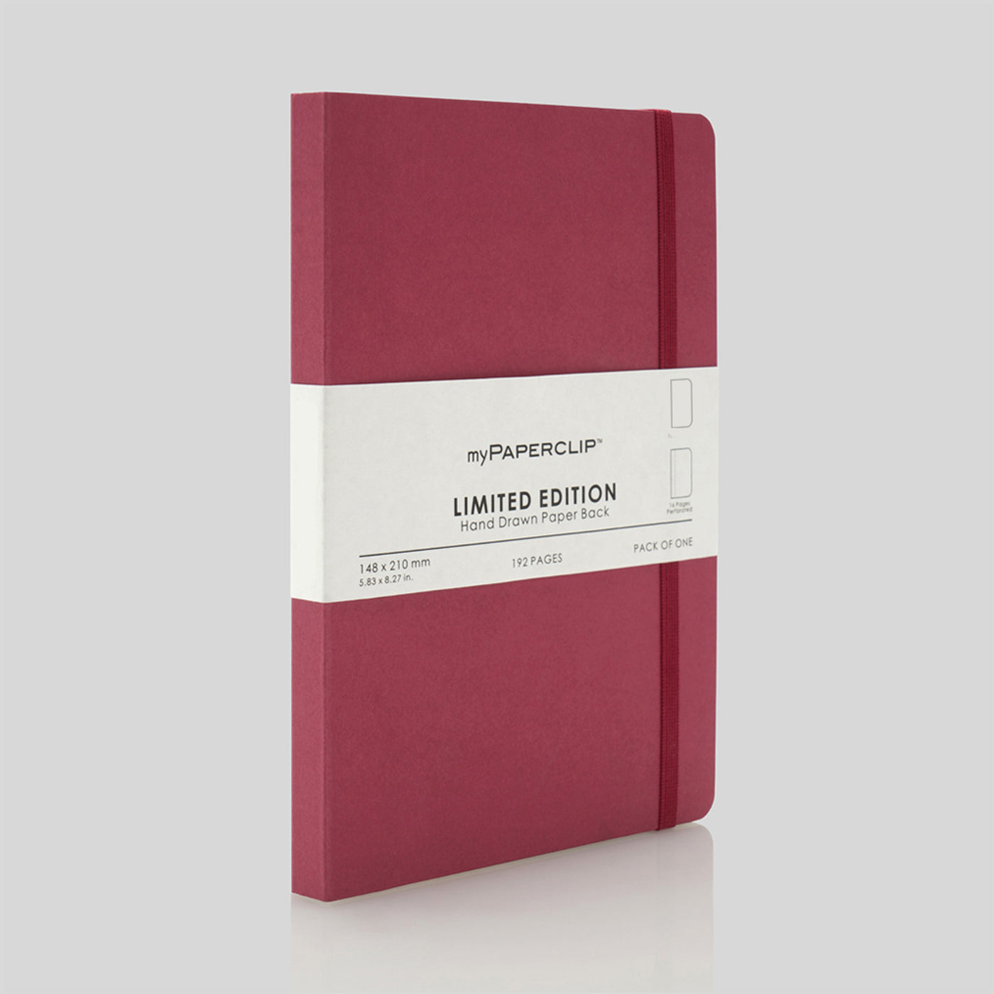 myPAPERCLIP Limited Edition Soft Cover Notebook - Raspberry - A5 - Plain 1